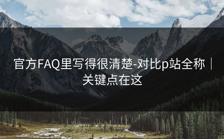 官方FAQ里写得很清楚-对比p站全称｜关键点在这