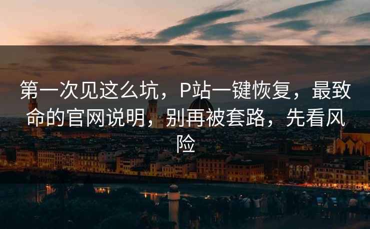 第一次见这么坑，P站一键恢复，最致命的官网说明，别再被套路，先看风险