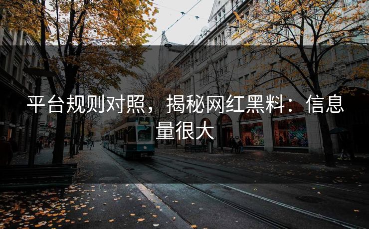 平台规则对照，揭秘网红黑料：信息量很大
