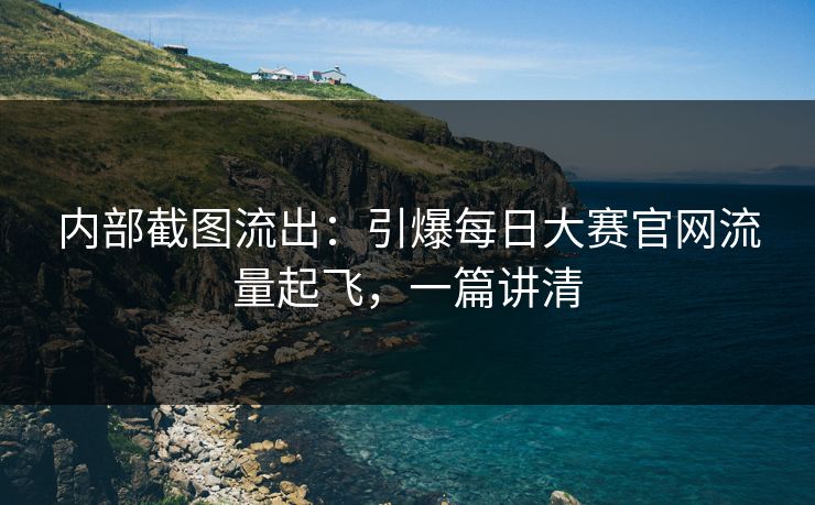内部截图流出:引爆每日大赛官网流量起飞,一篇讲清 内部截图流出:引爆每日大赛官网流量起飞,一篇讲清