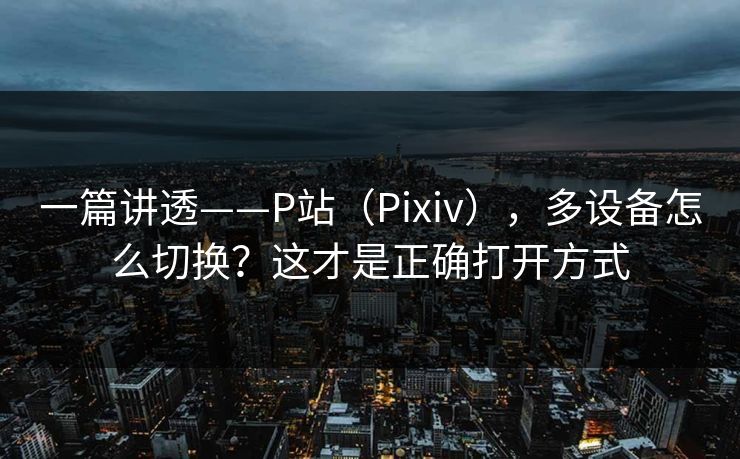 一篇讲透——P站（Pixiv），多设备怎么切换？这才是正确打开方式