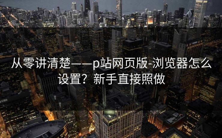 从零讲清楚——p站网页版-浏览器怎么设置？新手直接照做