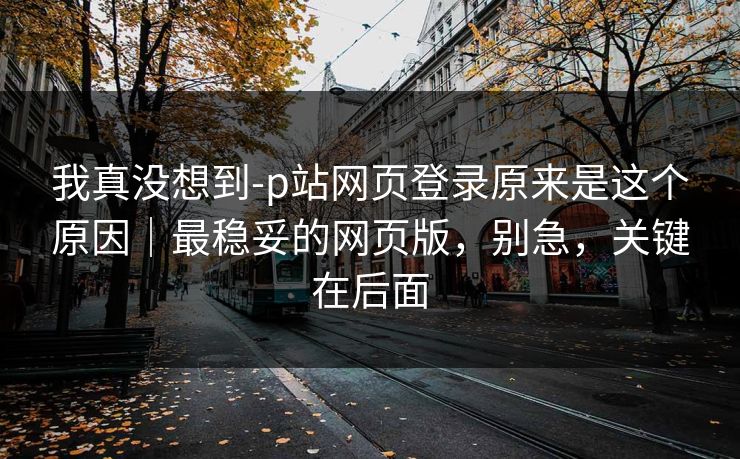 我真没想到-p站网页登录原来是这个原因｜最稳妥的网页版，别急，关键在后面