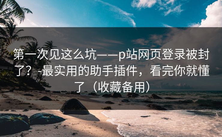 第一次见这么坑——p站网页登录被封了？-最实用的助手插件，看完你就懂了（收藏备用）