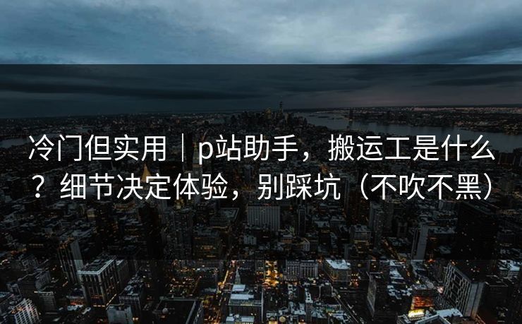 冷门但实用|p站助手,搬运工是什么?细节决定体验,别踩坑(不吹不黑) 冷门但实用|p站助手,搬运工是什么?细节决定体验,别踩坑(不吹不黑)