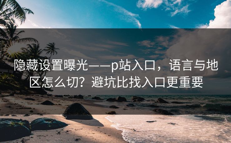 隐藏设置曝光——p站入口，语言与地区怎么切？避坑比找入口更重要