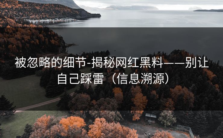 被忽略的细节-揭秘网红黑料——别让自己踩雷(信息溯源) 被忽略的细节-揭秘网红黑料——别让自己踩雷(信息溯源)