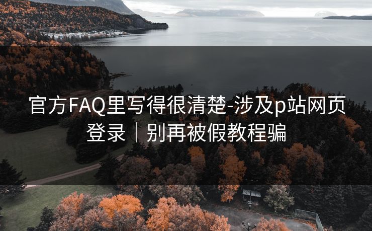 官方FAQ里写得很清楚-涉及p站网页登录|别再被假教程骗 官方FAQ里写得很清楚-涉及p站网页登录|别再被假教程骗