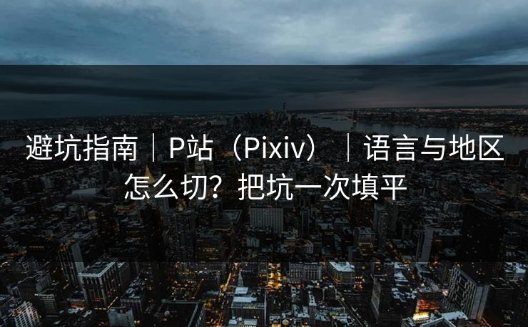 避坑指南|P站(Pixiv)|语言与地区怎么切?把坑一次填平 避坑指南|P站(Pixiv)|语言与地区怎么切?把坑一次填平