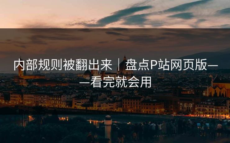 内部规则被翻出来｜盘点P站网页版——看完就会用
